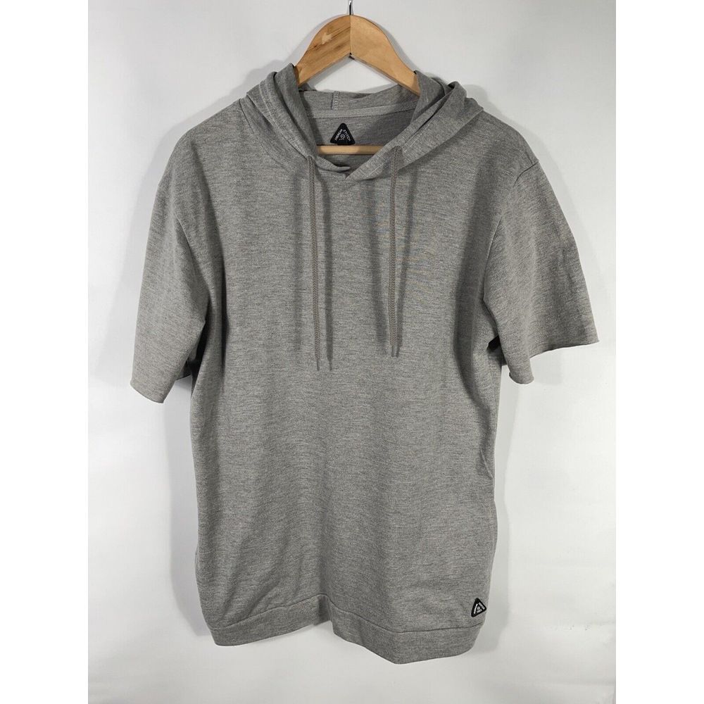 American Stitch‎ Men's Medium Gray Short Sleeve Hooded T-Shirt